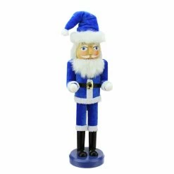 Hot Sale 🎉 Snowmen / Santas Nutcrackers Northlight Blue And White Santa Wooden Nutcracker 😀