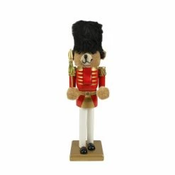 Deals ✔️ Nutcrackers Nutcracker Factory 14.25 Decorative Wooden Red And Gold 🎄 Christmas Nutcracker Bear Soldier 🎁