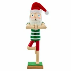 Cheapest 🎁 Kurt S. Adler, Inc. Snowmen / Santas Nutcrackers Kurt Adler 15 In. Wooden Yoga Santa Nutcracker 😀