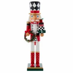 Flash Sale 😀 Kurt S. Adler, Inc. Nutcrackers Kurt Adler 15 In. Red, White And Black Nutcracker With Gift Box And Wreath 🔥