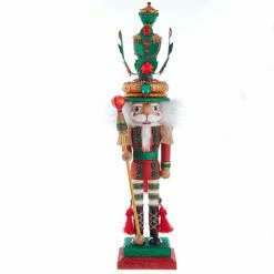Brand new ๐ Kurt S. Adler, Inc. Nutcrackers Kurt Adler 18 In. Hollywood Red And Green Leaves Hat Nutcracker โญ